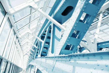 Abstract modern construction. Blue tint.