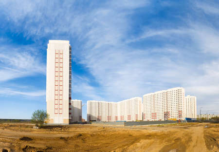 New buildings on blue sky background.の写真素材