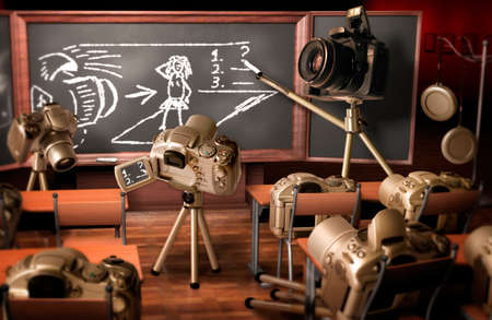 Photography lesson. Funny image about teaching photography.