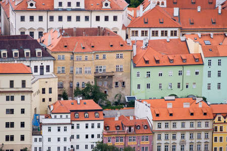 City closenes in Prague. A lot of buildings on a very small area.の写真素材