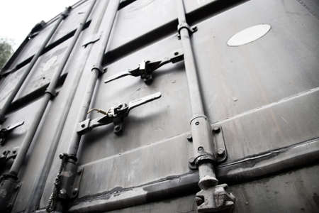 Metallic doors of transport container. High constast.の写真素材