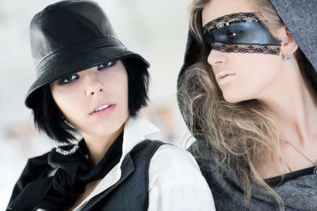 Fashion models portrait. Soft white colors.の写真素材