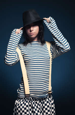 Woman fashion portrait. Soft colors.の写真素材