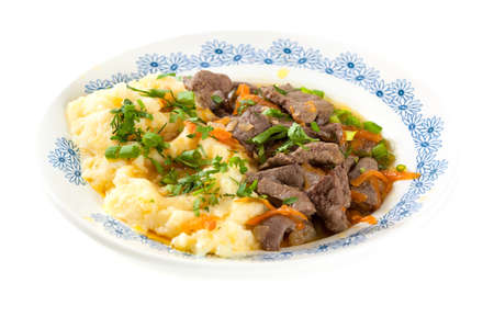 Dinner meal. Isolated on white.の写真素材