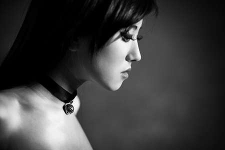 Young japanese woman concept portrait. Shallow dof.