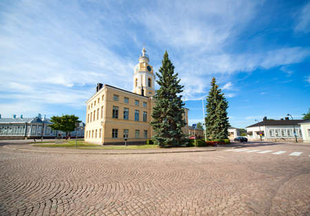 Main square of Hamina city in Finland.の写真素材