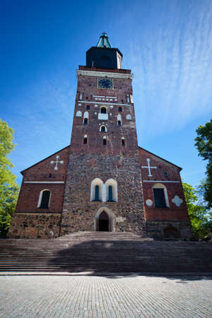 Turku Cathedral in Finland. Summer season.の写真素材