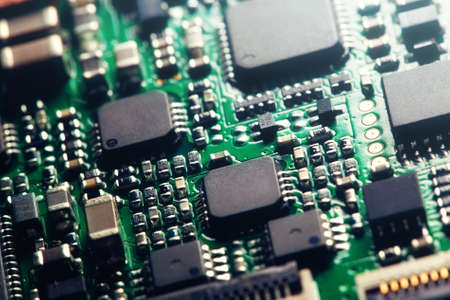 Modern computer chip macro photo.の写真素材
