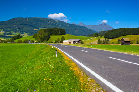 Alps road  Summer vibrant colors の写真素材