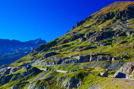 Alps high mountains summer landscape の写真素材