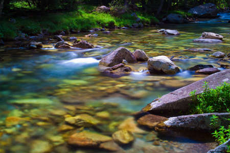 Mountain river in Pyrenees.の写真素材