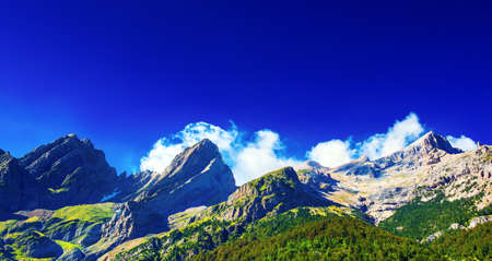 Pyrenees mountains summer panorama.の写真素材
