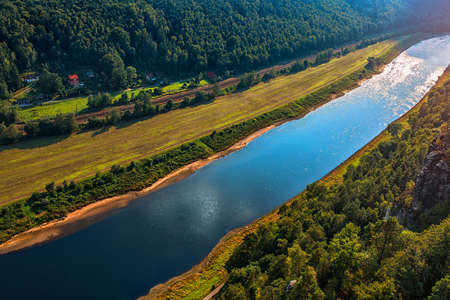 Elbe river summer season view