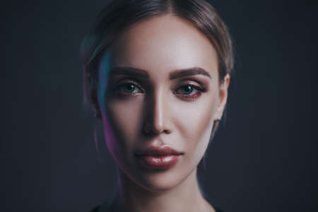 Young sexy woman with makeup fashion portraitの写真素材