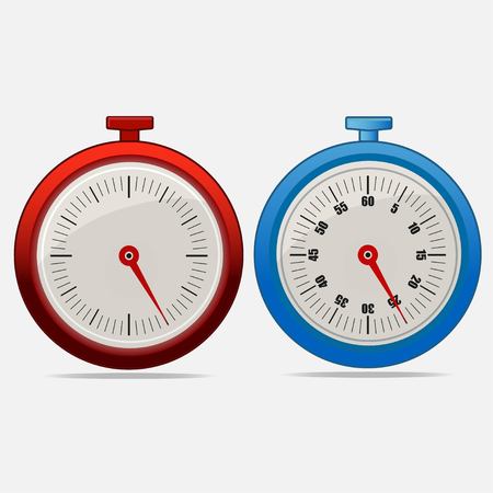 Red and blue realistic timers 25 secondsのイラスト素材