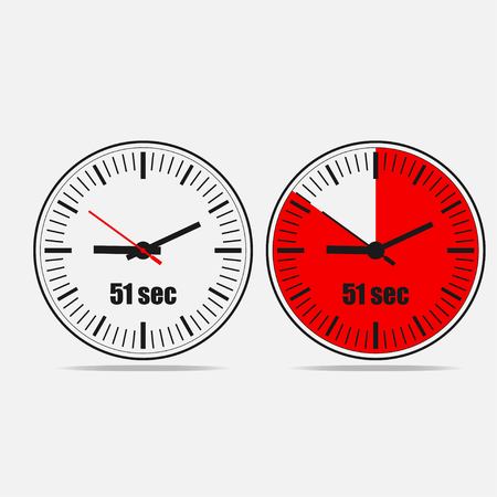 Fifty One Seconds Clock on gray background. Two options.のイラスト素材