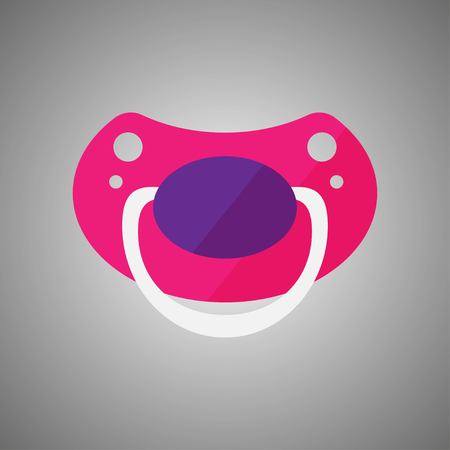 Baby pacifier pink flat vector illustration isolated. Vector illustrationの写真素材