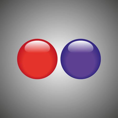 Red and purple buttons isolated on gray background for web desigh.Vector design elements. Vector illustration EPS 10.のイラスト素材