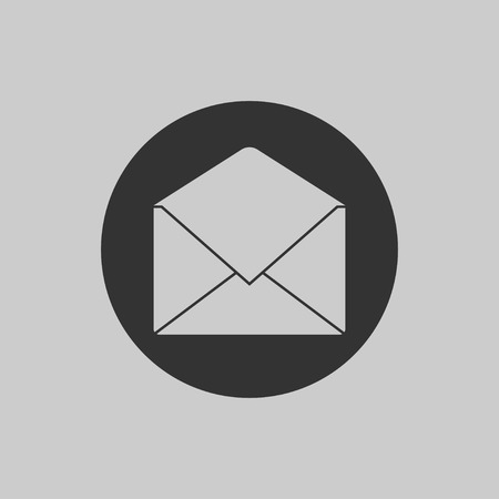 Modern isolated gray button with symbol showing newsletter. Mail icon in flat design. Linear symbol with thin outline. Minimalist style.のイラスト素材
