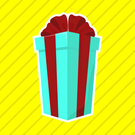 Gift cartoon image isolated on yellow backgroundのイラスト素材