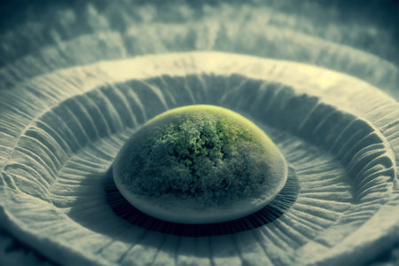Micro bio dome on a white cell.の素材