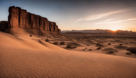 Sand dunes. Sunset timeの素材