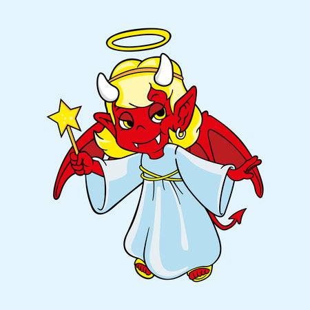 Angel evil Design Stock Life is a balance in terms of good and badのイラスト素材