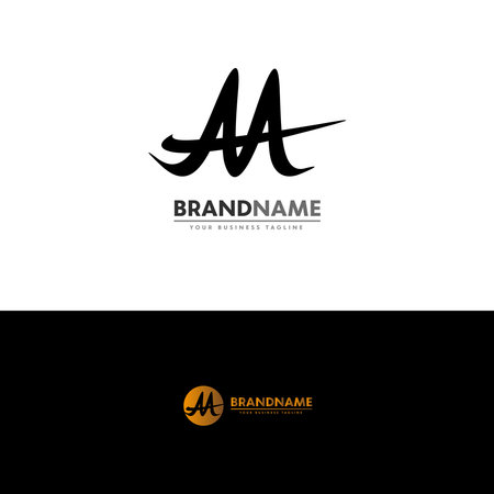 Initial A M Elegant Logo Design, Initial Signature Creative Templateのイラスト素材