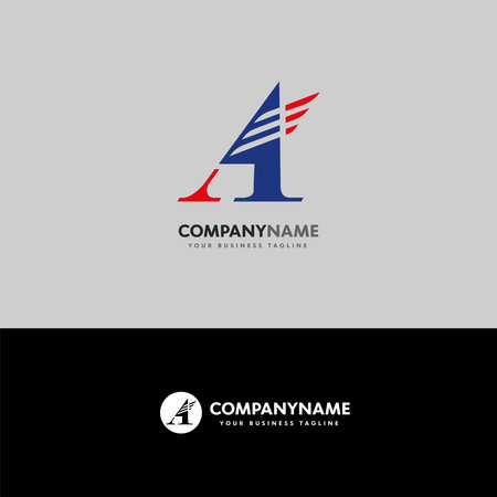 Initial A Elegant wing Logo Design, Initial Signature Creative Templateのイラスト素材