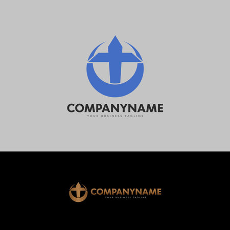 Initial T Cross Elegant Logo Design, Initial Signature Creative Templateのイラスト素材