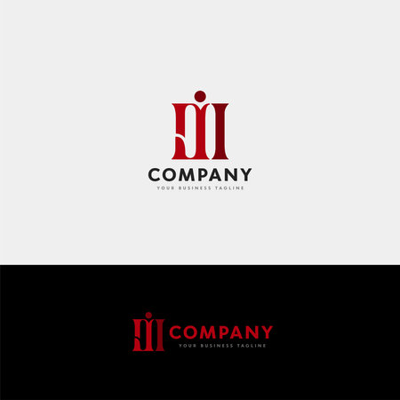 Initial J M Elegant Logo Design, Initial Signature Creative Templateのイラスト素材