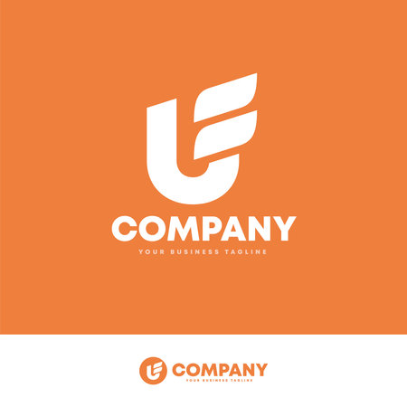 Initial U F Elegant Logo Design, Initial Signature Creative Templateのイラスト素材