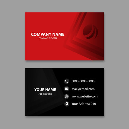 Modern Business Card With Red Black Texture And Dark Backgroundのイラスト素材