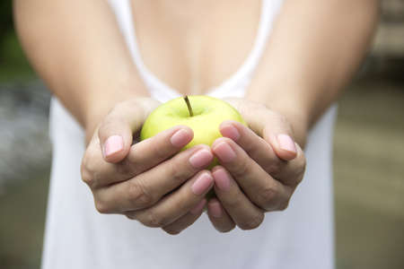 green apple for dietの写真素材