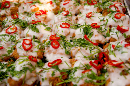 Steamed Fish Curry in a Banana Leaf Cupの写真素材