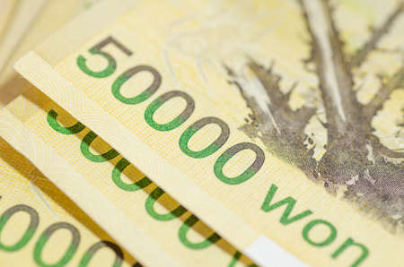 50000 won of Korea moneyの写真素材