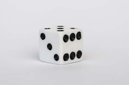 White dice  on white backgroundの写真素材