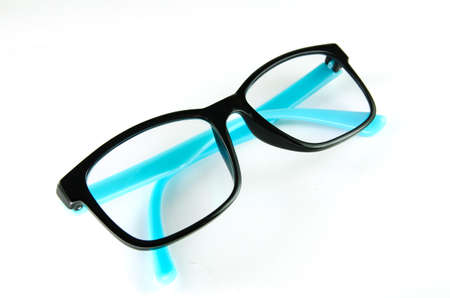 Blue Eye Glasses Isolated on White