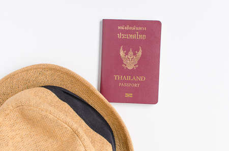 Thailand Passport , brown hatの写真素材