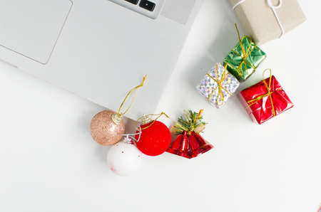Christmas collection, gifts and decorative ornamentの写真素材