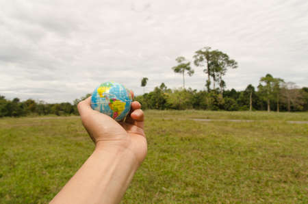 Earth in Handの写真素材