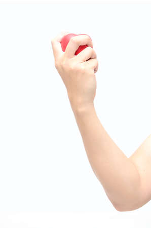 Red heart in handのeditorial素材