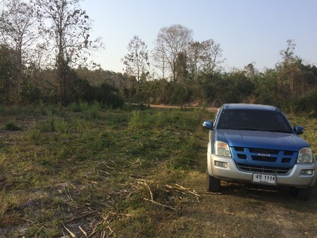 car on landscape background.の写真素材