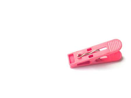 colorful plastic Clothespin isolated on white backgroundの写真素材