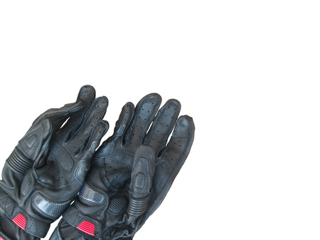 black gloves motorcycle isolated on white background,use this before ride