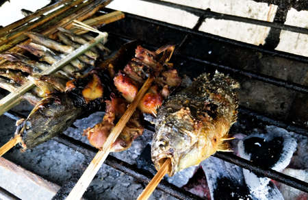 fish grilled asiaの写真素材