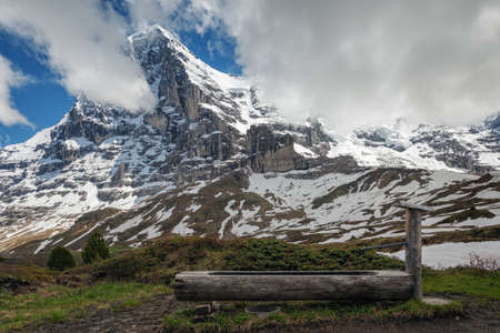 Famous Eiger, Monch and Jungfrau mountains in the Jungfrau region