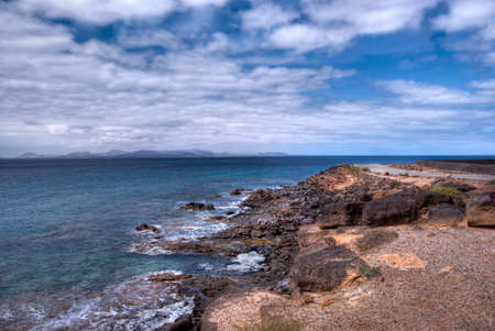 view of Fuerteventura island from Playa Blancaの写真素材