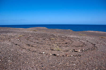 stone circle in los ajaches, lanzarote, canary islandsの写真素材