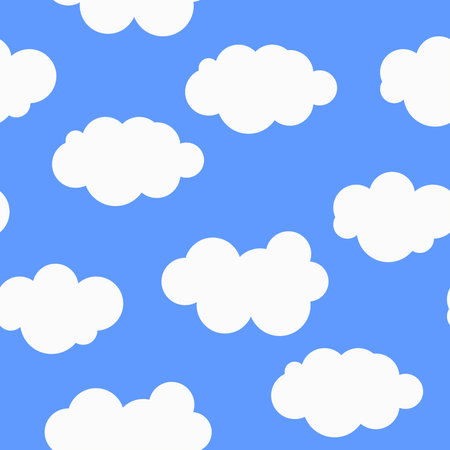 Seamless doodle, background, clouds. Vector illustration flat design.のイラスト素材